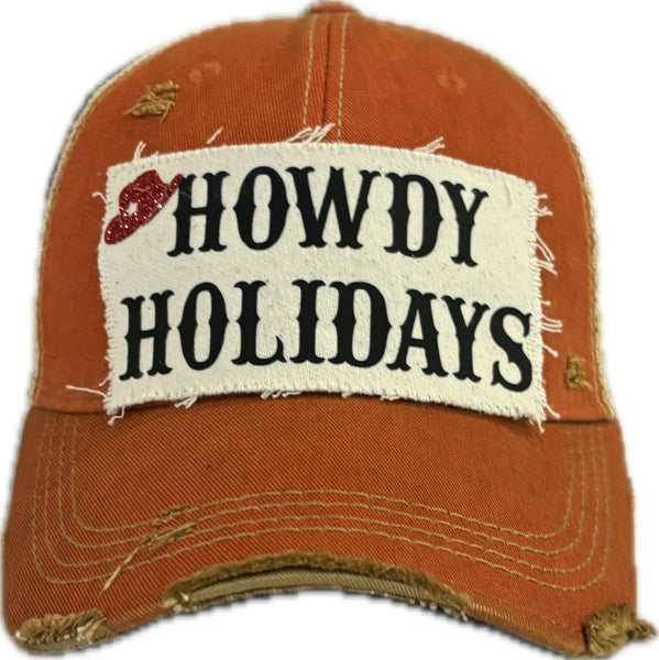 BohoGroove “Howdy Holidays” Hat – Funny Christmas Holiday Snapback Trucker | Sparkly Vintage Distressed Festive Baseball Cap