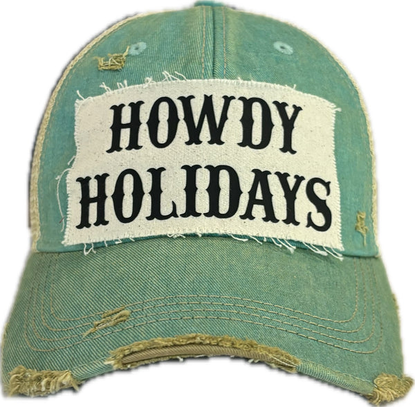 BohoGroove “Howdy Holidays” Hat – Funny Christmas Holiday Snapback Trucker | Vintage Distressed Festive Baseball Cap