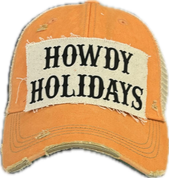 BohoGroove “Howdy Holidays” Hat – Funny Christmas Holiday Snapback Trucker | Vintage Distressed Festive Baseball Cap