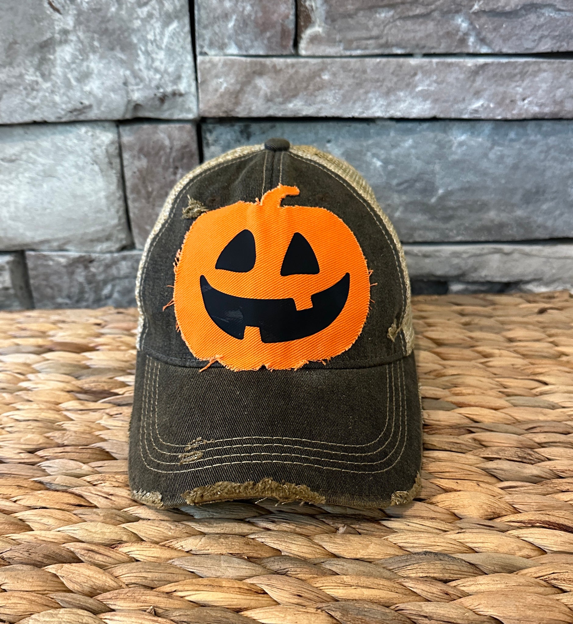 Pumpkin Hat, Jack O Lantern, Fall Hat, Halloween Cap