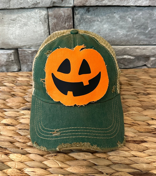 Pumpkin Hat, Jack O Lantern, Fall Hat, Halloween Cap