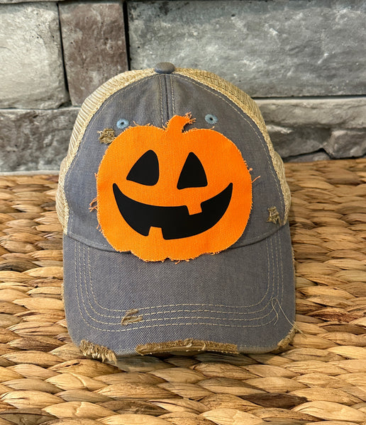 Pumpkin Hat, Jack O Lantern, Fall Hat, Halloween Cap
