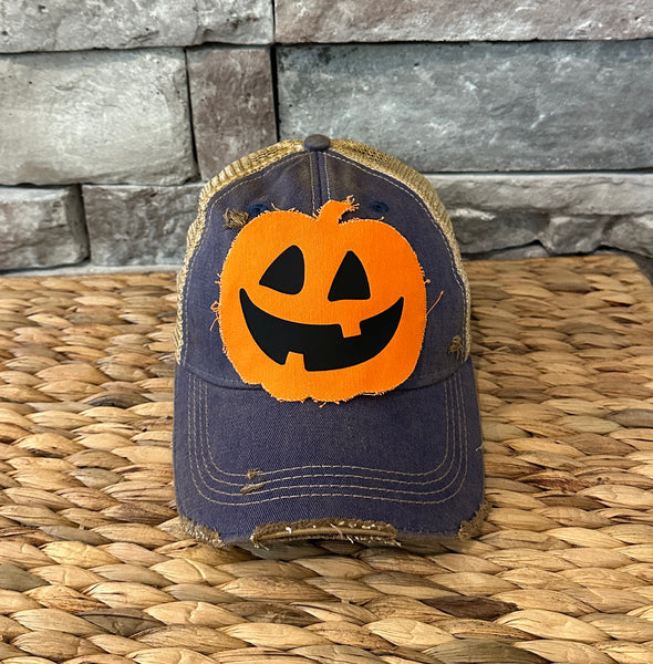 Pumpkin Hat, Jack O Lantern, Fall Hat, Halloween Cap