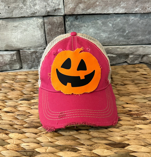 Pumpkin Hat, Jack O Lantern, Fall Hat, Halloween Cap