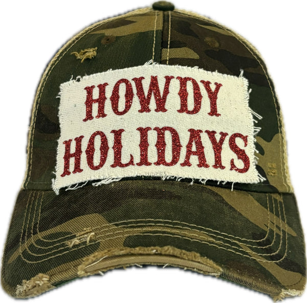 Howdy Holidays Red Sparkle Hat