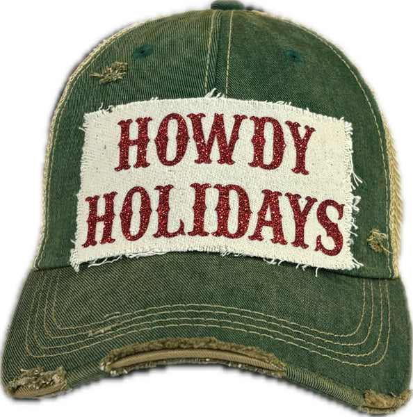 Howdy Holidays Red Sparkle Hat