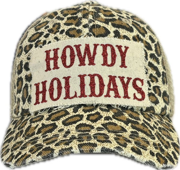 Howdy Holidays Red Sparkle Hat