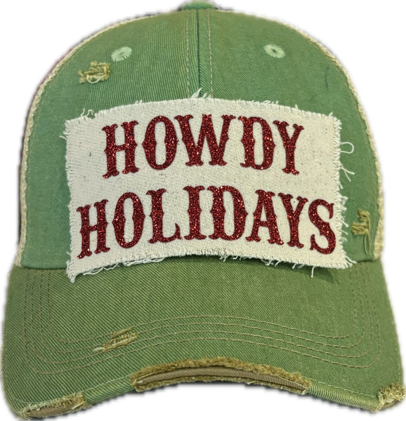 Howdy Holidays Red Sparkle Hat