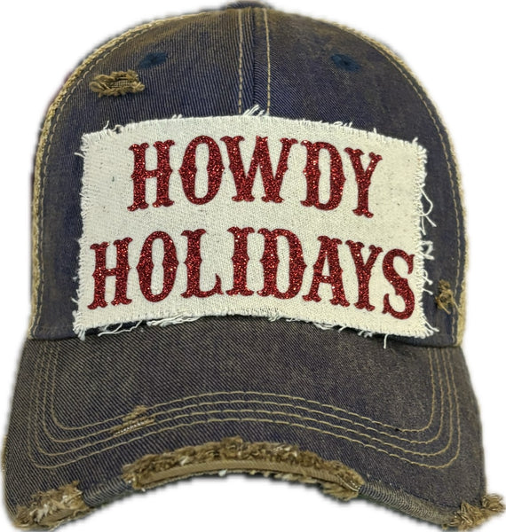 Howdy Holidays Red Sparkle Hat