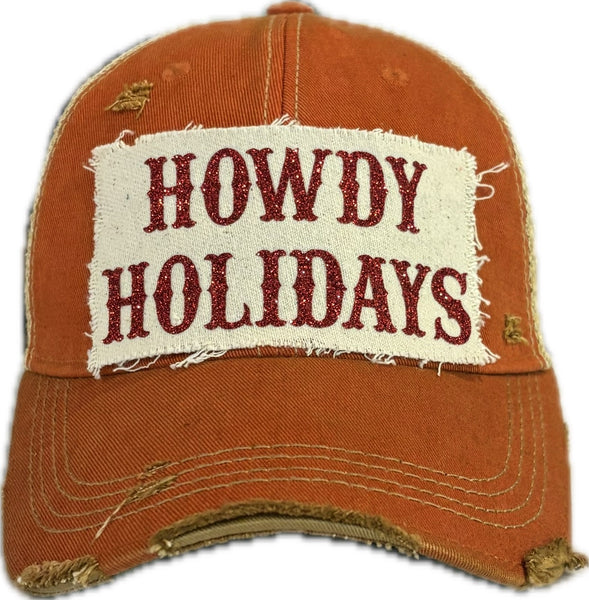 Howdy Holidays Red Sparkle Hat