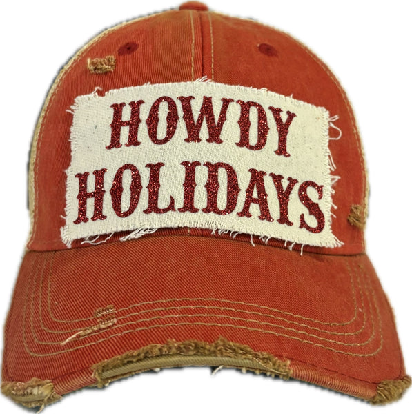 Howdy Holidays Red Sparkle Hat