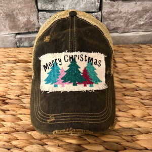 Merry Christmas Hat, Christmas Tree Hat, Holiday Cap