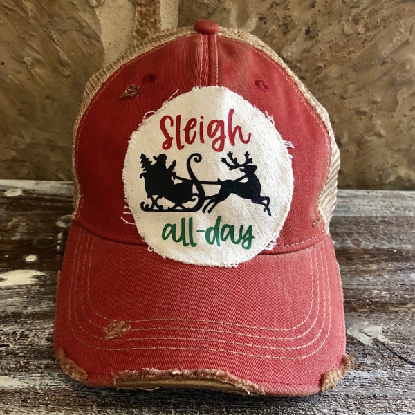 Sleigh All Day Hat, Santa Hat, Christmas Hat, Holiday Cap, Winter Hat