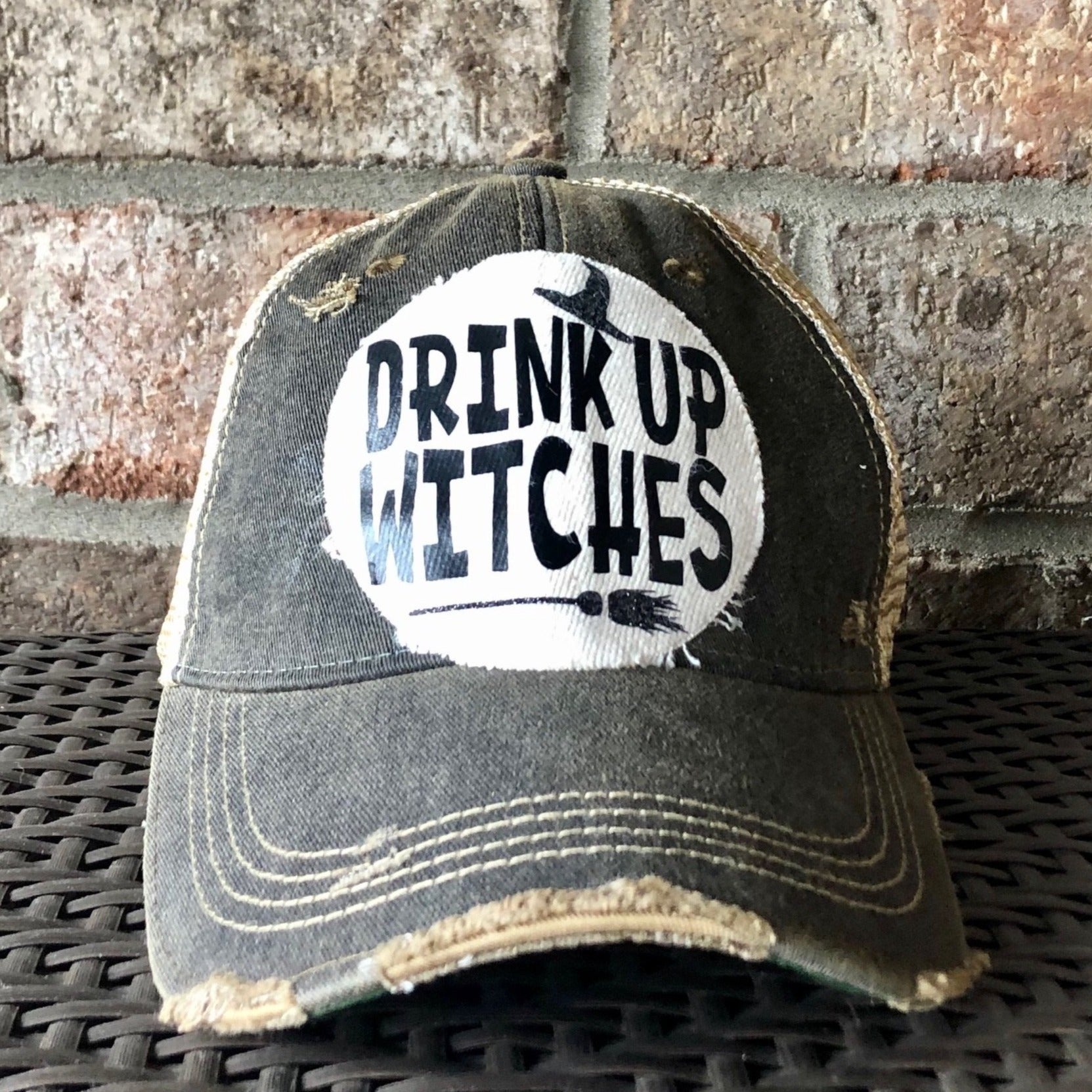 Drink Up Witches Hat, Fall Hat, Halloween Cap