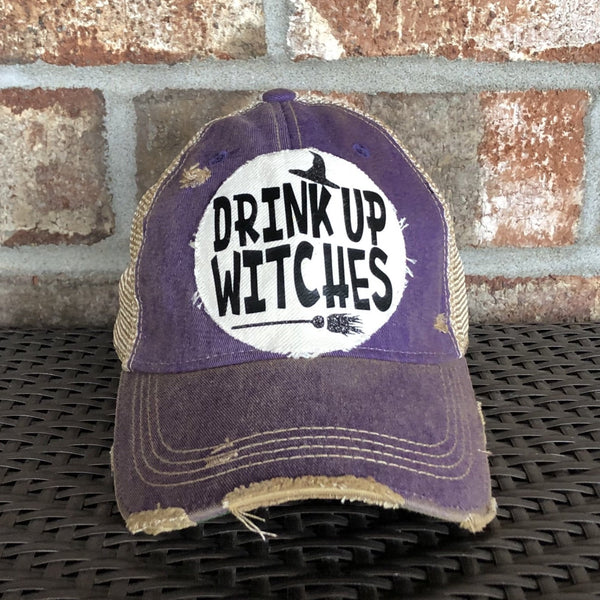 Drink Up Witches Hat, Fall Hat, Halloween Cap